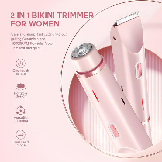 2-in-1 Women's Electric Bikini Trimmer & Body Shaver