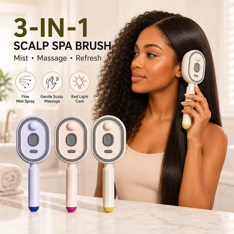 ✨ 3-in-1 Electric Scalp Massage Comb | مشط تدليك فروة الرأس الكهربائي 3 في 1 💇‍♀️