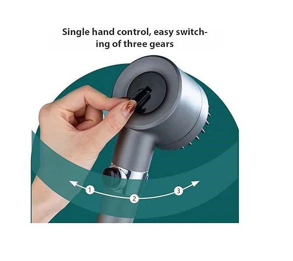 3-Mode High-Pressure Shower Head | رأس دش عالي الضغط بثلاثة أوضاع