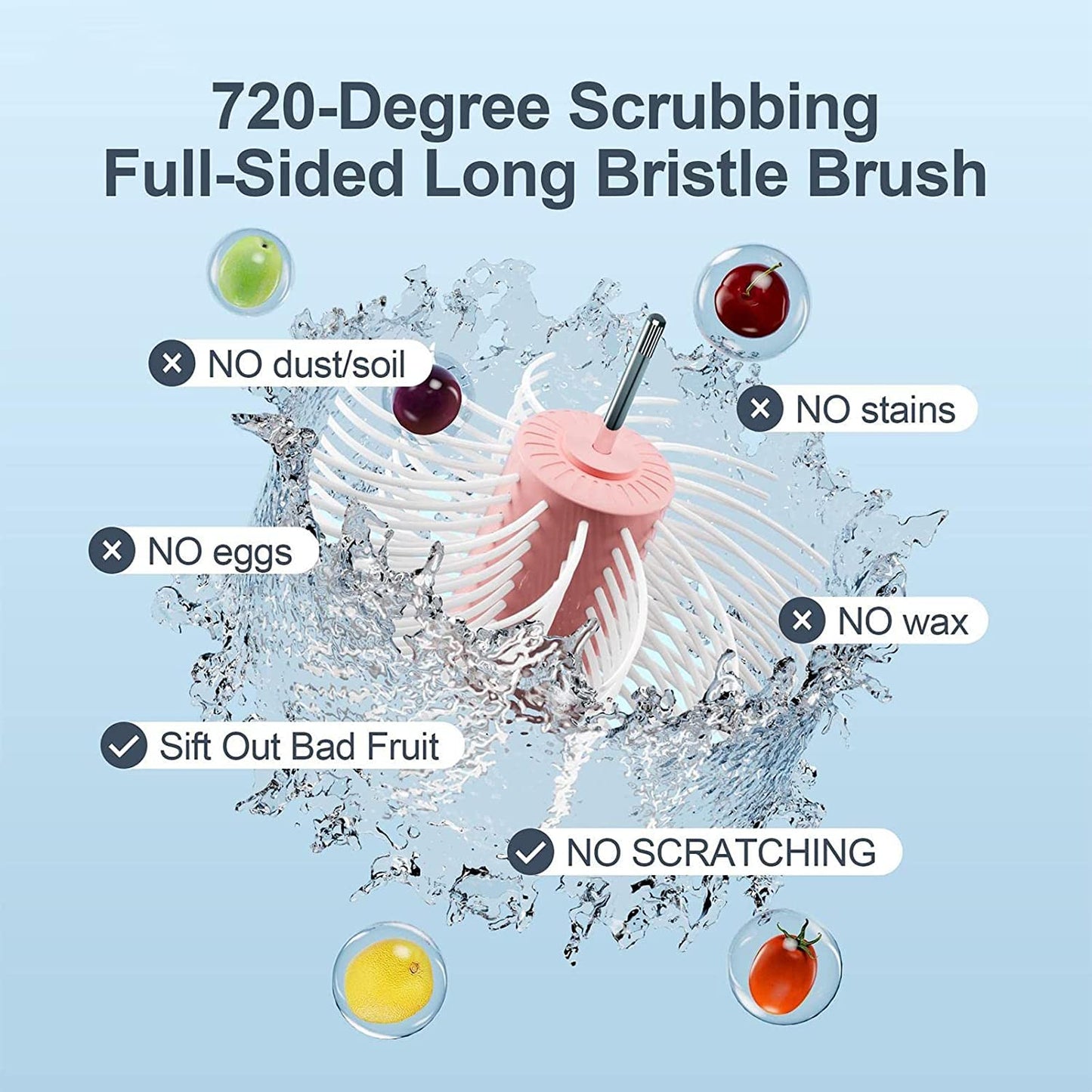 360° Fruit & Vegetable Cleaning Brush | فرشاة تنظيف الفواكه والخضروات 360°