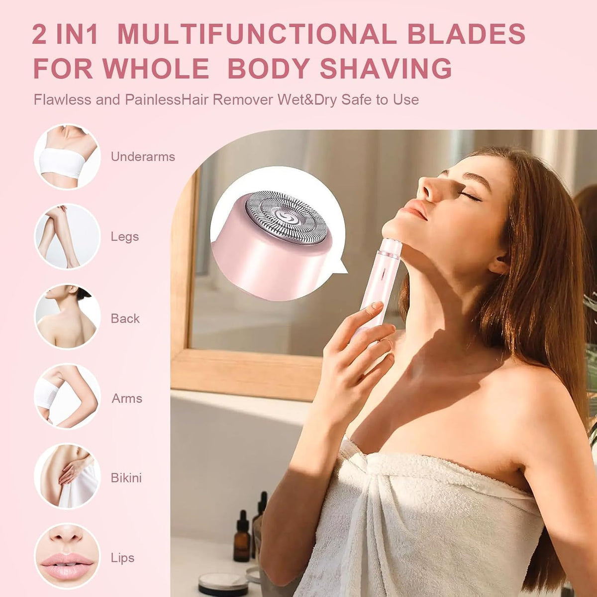 2-in-1 Women's Electric Bikini Trimmer & Body Shaver