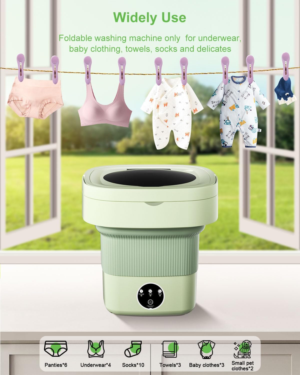 9L Foldable Mini Washing Machine | غسالة صغيرة قابلة للطي سعة 9 لتر