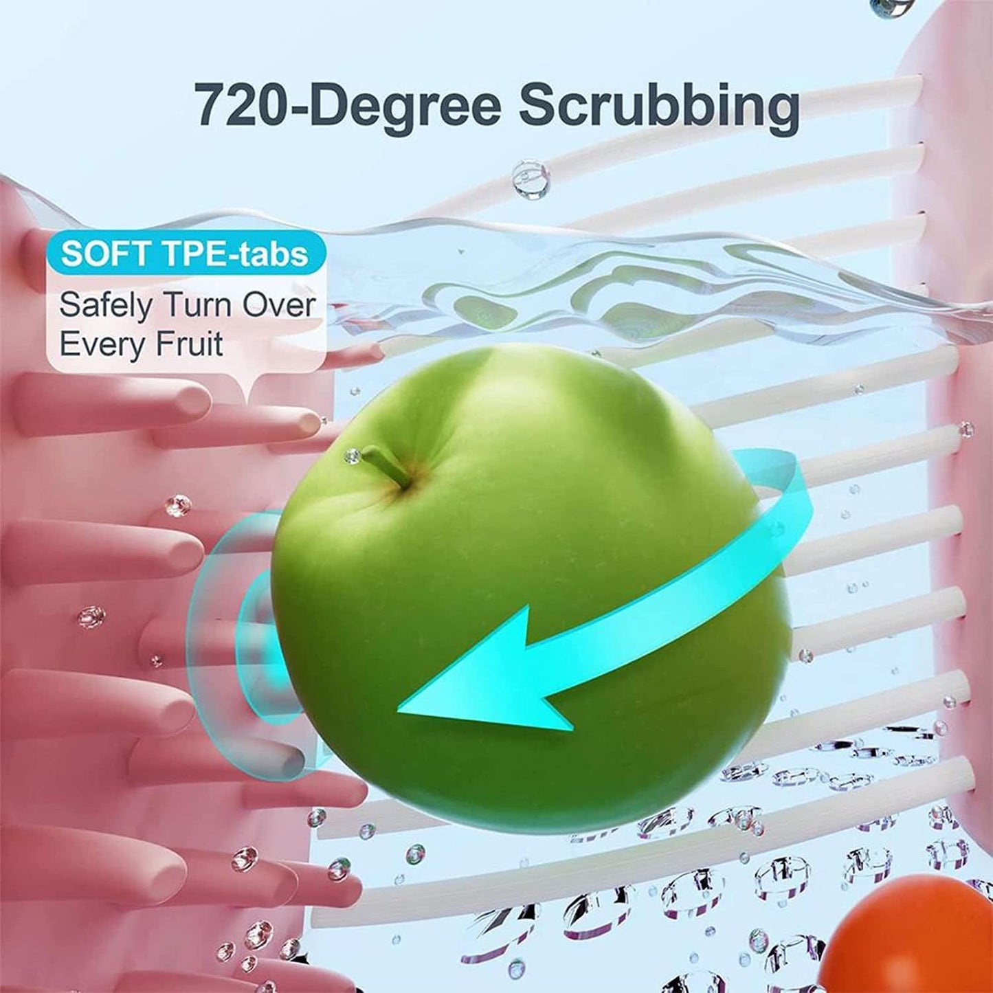 360° Fruit & Vegetable Cleaning Brush | فرشاة تنظيف الفواكه والخضروات 360°