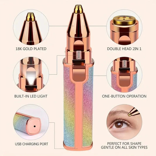 2-in-1 Women's Facial Hair Remover & Eyebrow Trimmer